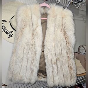 Real Genuine fur coat jacket vest fluffy trendy luxury 2 in 1
